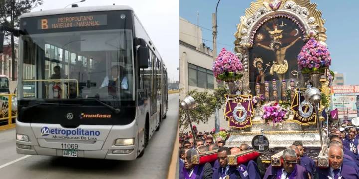 Rutas del Metropolitano y corredores Azul y Morado cambiarán su recorrido por el Señor de los Milagros, advierte ATU