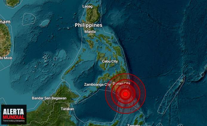 Sismo de magnitud 7,4 sacude el sur de Filipinas; alertas de tsunami emitidas