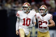 Likely 49ers starter Mac Jones working though knee, oblique issues
