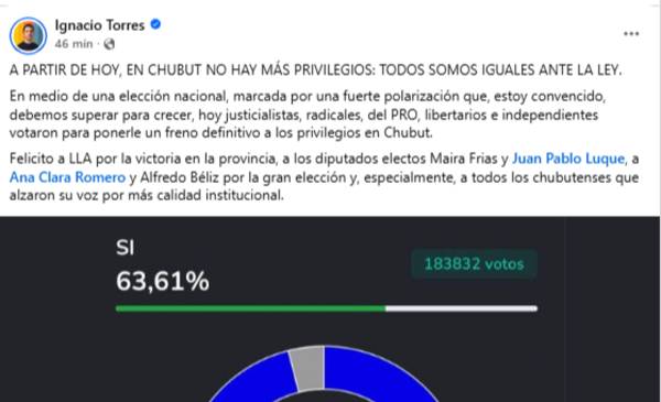 Torres felicitó a los diputados electos y aseguró que “en Chubut no hay más privilegios”