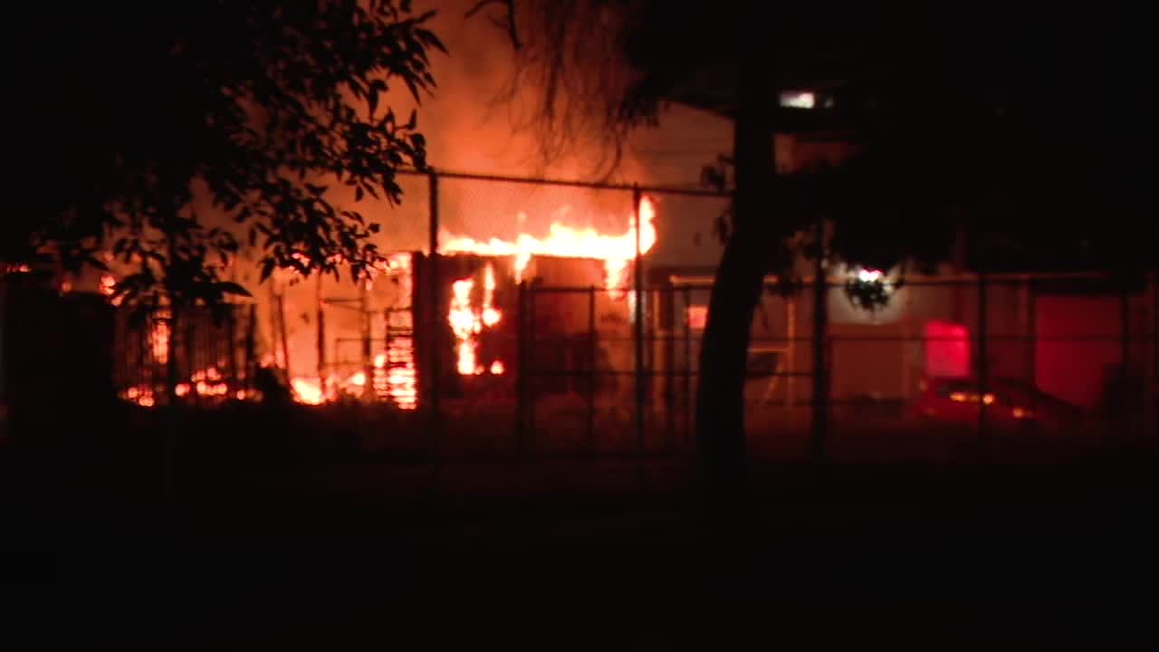 Fire damages vacant West Oakland school building near De Fremery Park