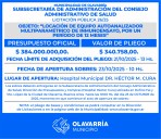 Licitacion Publica: «Locación de equipo autoanalizador multiparamétrico de inmunoensayo, por un período de 12 meses»