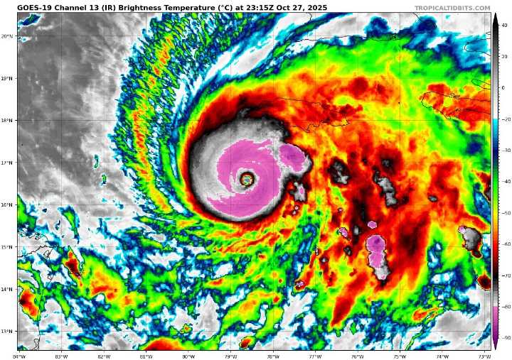 Huracán Melissa toca tierra en Jamaica como categoría 5; 7 muertos en el Caribe