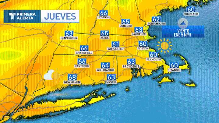 Pronóstico del tiempo en Massachusetts
