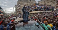 Photos of Raila Odinga, the former Kenyan PM who helped steer the country into multiparty democracy