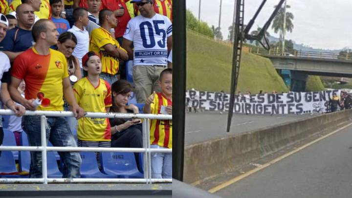 Hinchas del Deportivo Pereira bloquean vías de la ciudad exigiendo la salida de sus dirigentes