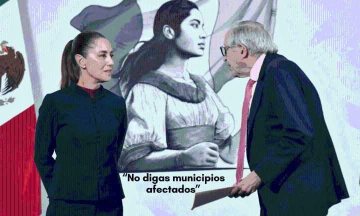 Claudia Sheinbaum oculta daños por lluvias: “No digas municipios afectados”, pero el micrófono la delató