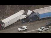 Semi-truck crash on 5 Freeway in Sun Valley