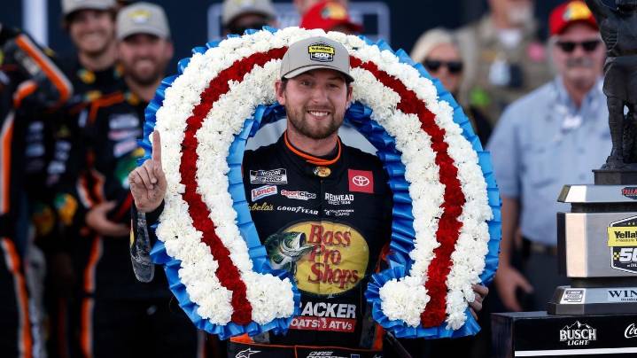 Briscoe gives Joe Gibbs Racing 2nd spot in NASCAR's championship finale with OT win at Talladega