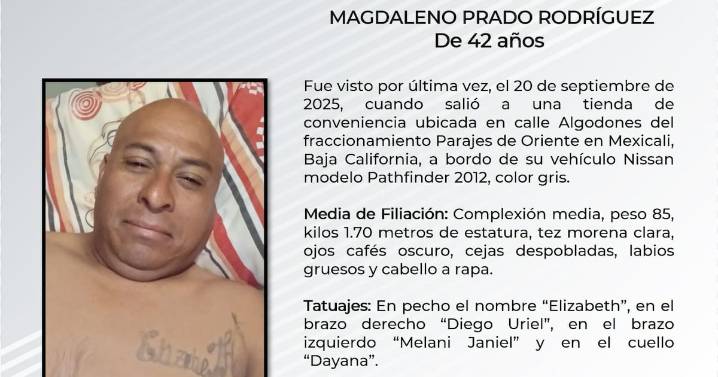 Se busca información del paradero de Magadaleno Prado Rodríguez