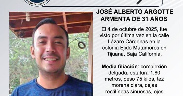 Se busca a José Alberto Argotte Armenta de 31 años