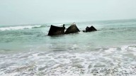 Ship wreckage emerges near Odisha coast after cyclone Montha subsides