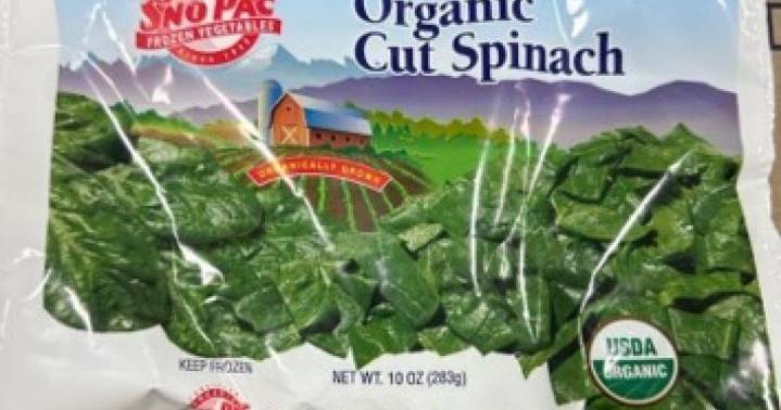 Organic frozen spinach distributed nationwide recalled due to potential listeria contamination