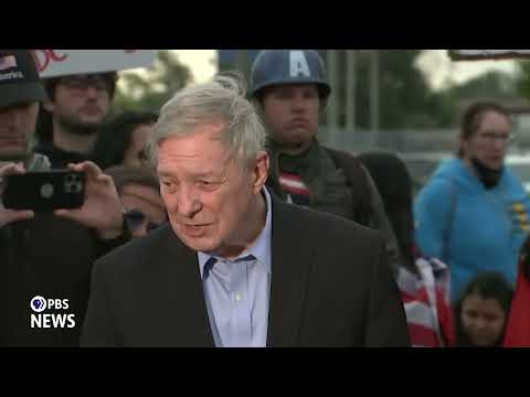 WATCH: Sens. Durbin and Duckworth speak to reporters outside immigration facility near Chicago