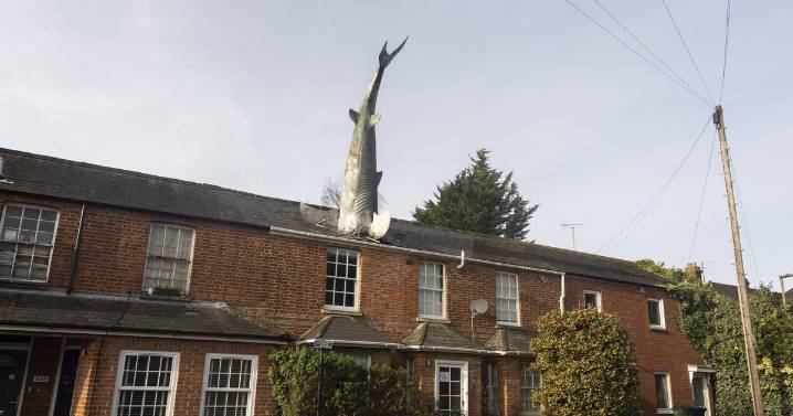 UK's most famous house with 25ft shark sticking out of roof is back on market to rent