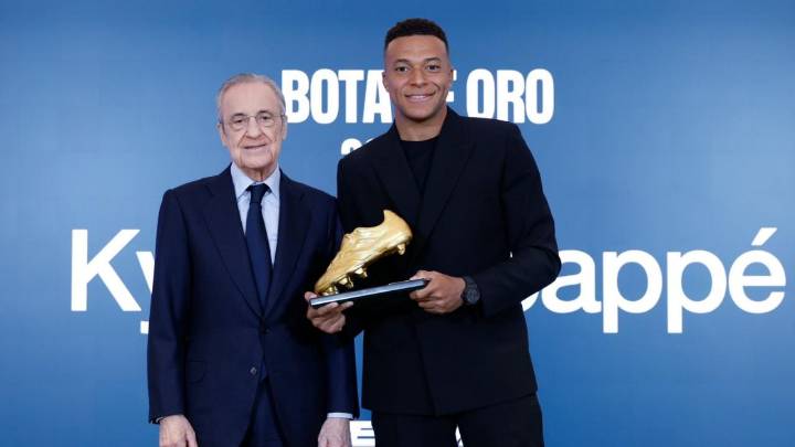 Mbappé recibe la Bota de Oro por sus 31 goles con Real Madrid: 'Espero ganarla el próximo año'