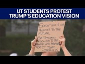 University of Texas students protest President Trump's Higher Education Compact