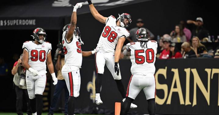 Anthony Nelson and the Buccaneers' defense shine in a 23-3 victory over the struggling Saints
