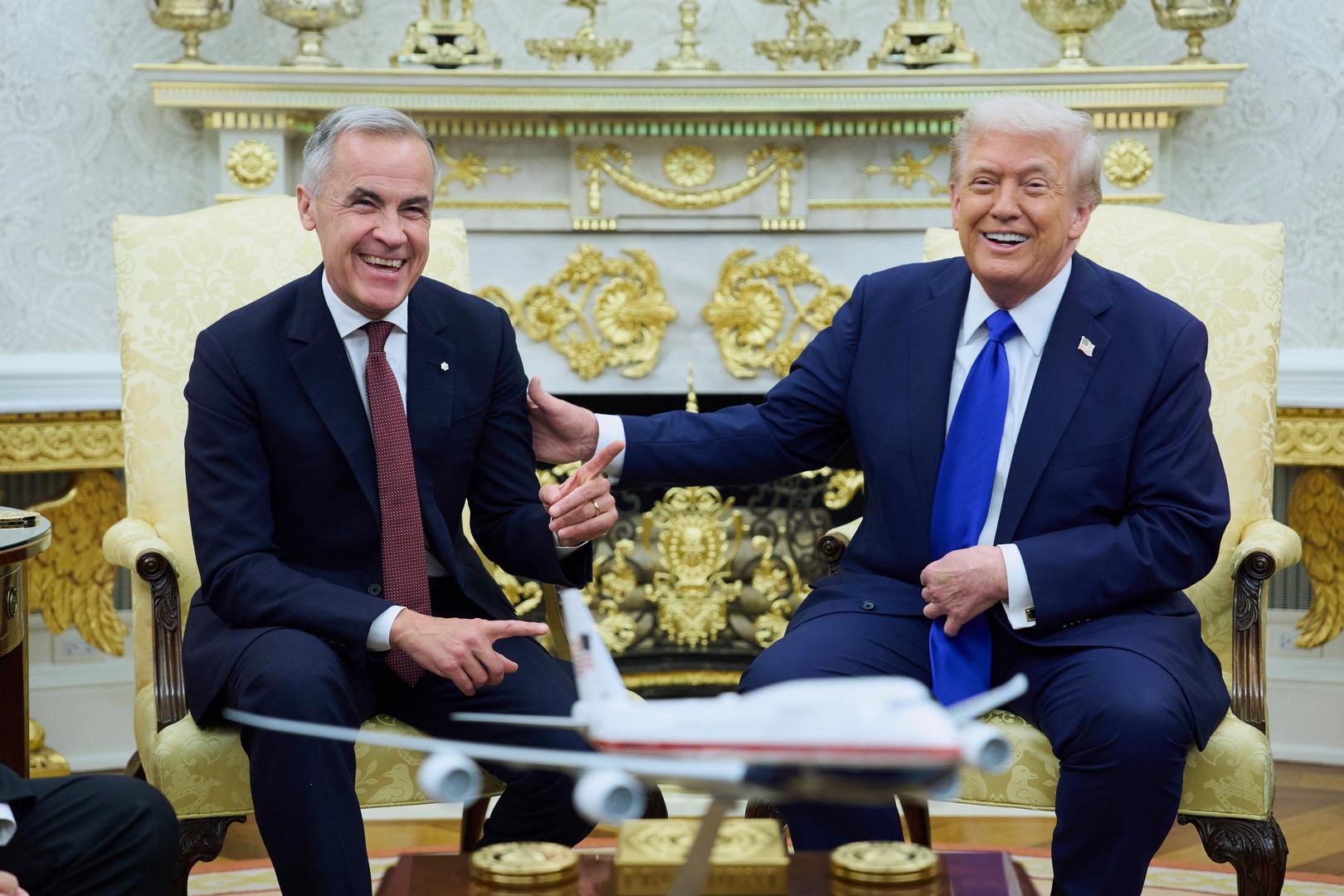 Trump hails Carney as a 'world-class leader,' jokes trade talks lag because he wants to be great too
