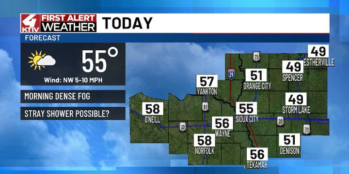 A stray shower could impact your Thursday afternoon and evening