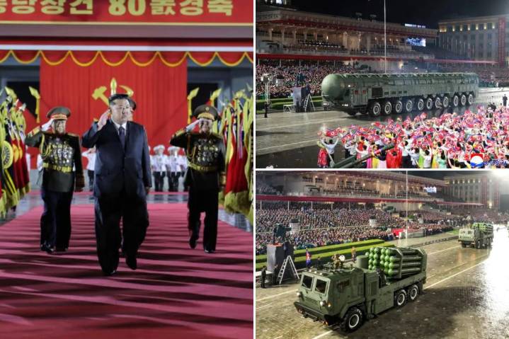 Kim Jong Un shows off 'most powerful' ballistic missile during  North Korea military parade