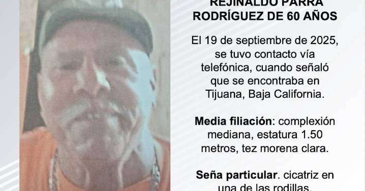 Se busca a Rejinaldo Parra Rodríguez de 60 años