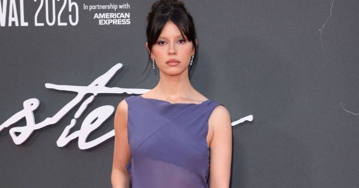 Mia Goth Stuns in Ethereal Purple Sheer Ensemble