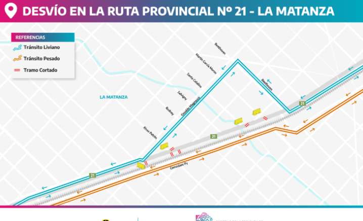 Arroyo Dupuy: continúan los desvíos en plena Ruta N° 21 por el avance de las obras