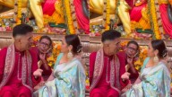 Durga Puja Mandap Turns Into ‘Koffee’ Couch: Karan Johar, Rani Mukerji Enjoy ‘Sakhi’ Moment; Internet Say ‘Panditji Is Getting Free Scoop’
