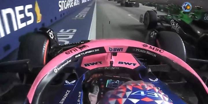 La brillante largada de Franco Colapinto en el Gran Premio de Singapur de F1 desde la cámara a bordo