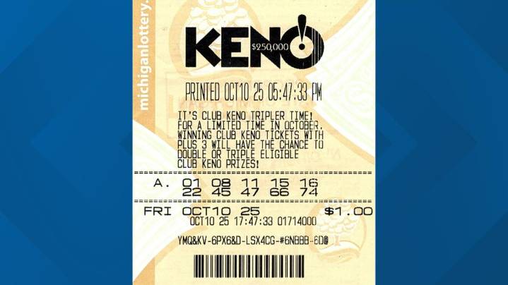 Michigan man wins jackpot playing $250,000 KENO!