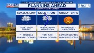 Chilly, Breezy, and Wet Start to the Week, Frost Possible by Halloween Morning