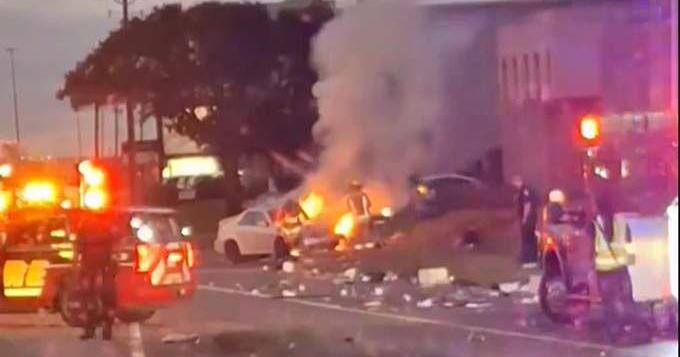 Driver survives fiery crash near Tokyo restaurant on I