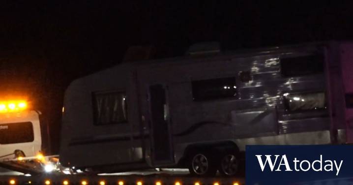 Mum pulls children from crashed caravan’s skylight on Gold Coast