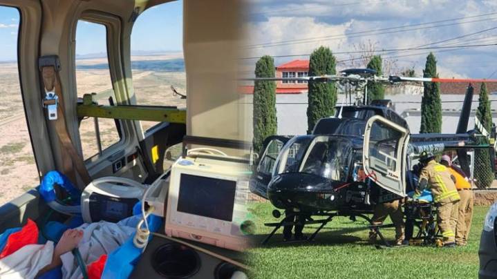Helicóptero de SSPE trasladó a menor de emergencia a Torreón 📷