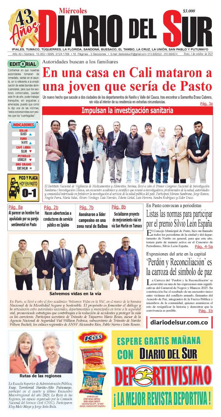 Portada primero de octubre de 2025