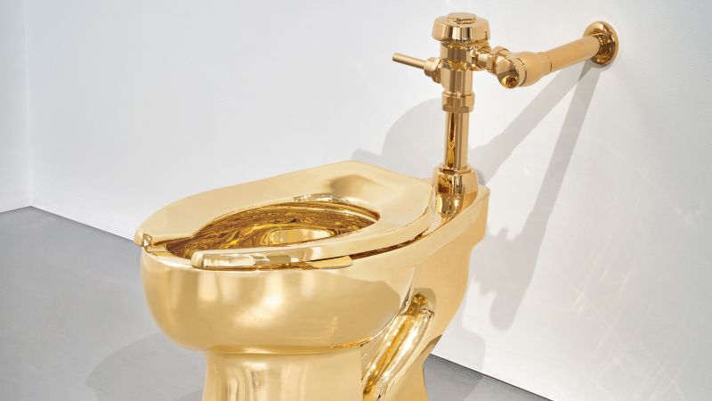How much would you pay for an infamous gold toilet?