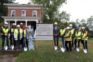 Work progresses on Oberlin’s historic Wilson Bruce Evans House, a landmark of Black history
