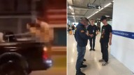 Russian blogger who romped while standing in the back of a speeding truck is BANNED from Thailand for life after stunt