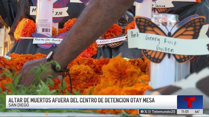 Organizaciones construyen altar afuera del centro de detención de Otay Mesa