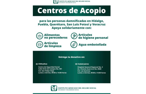Apoya IMSS a personas damnificadas por lluvias intensas