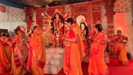 Sindoor Khela, Dhunuchi Naach & Dhak: Durga Bari Lights Up For Pujo