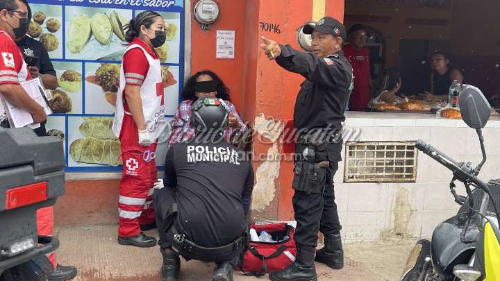 Motociclista choca contra mujer en Tizimín; Cruz Roja evaluó a los lesionados