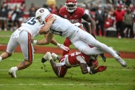 Late pick-6 helps lift Auburn to first SEC win over Arkansas 33