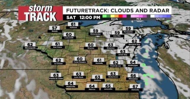 Sunny and Cooler Saturday