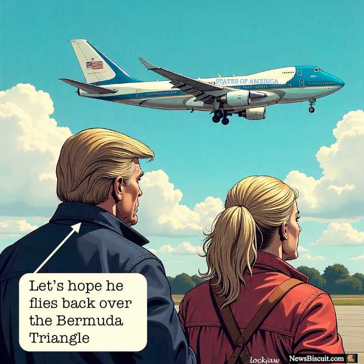 Democrat voters watch Trump fly off to Asia