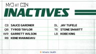 Sauce Gardner, Garrett Wilson, Tyrod Taylor Among Jets Inactives at Cincinnati