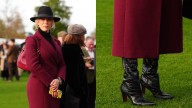 Hannah Waddingham's Croc-Embossed Boots Edged Up Her Wool Coat Look