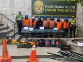 Arequipa: PNP detiene a siete sujetos por robo de cableado telefónico valorizados en S/25,000