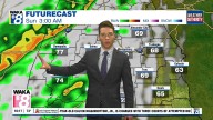 Rain and possibly a few severe storms Saturday night into Sunday